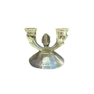 Vintage Two Light Crystal Candlestick Holder